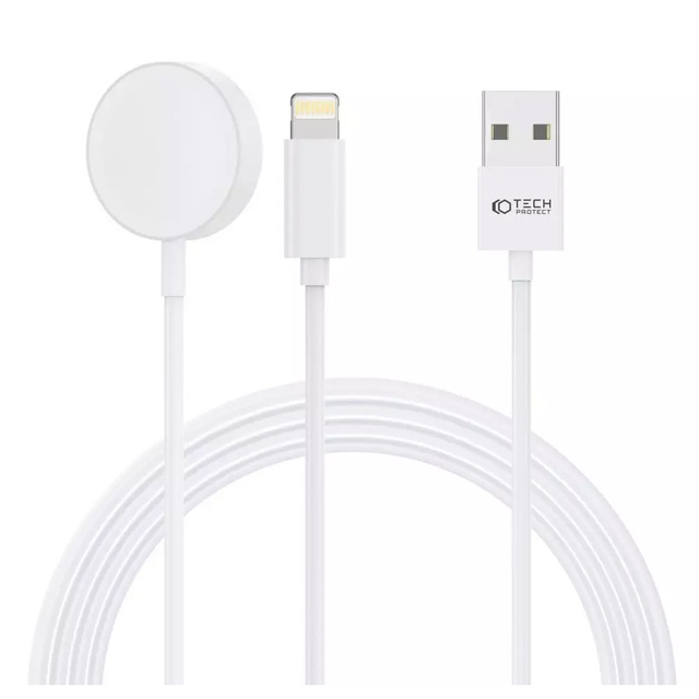 Ładowarka indukcyjna Kabel 150cm UltraBoost 2w1 Magnetic & Lightning do Apple Watch iPhone iPad White