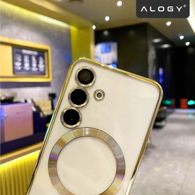 Etui do Samsung Galaxy S25+ Plus Alogy LuxeShield™️ Glamour Luxury Ring obudowa z osłoną aparatów Złote