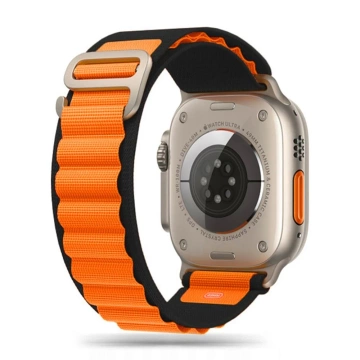 NYLON PRO APPLE WATCH 4 / 5 / 6 / 7 / 8 / SE / ULTRA (42 / 44 / 45 / 49 MM) SCHWARZ / ORANGE