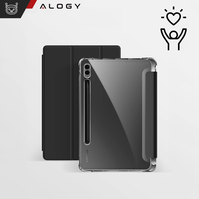 Etui ochronne do Samsung Galaxy Tab S9 FE+ 12.4" Alogy Book Cover Case obudowa na tablet Czarne + Szkło