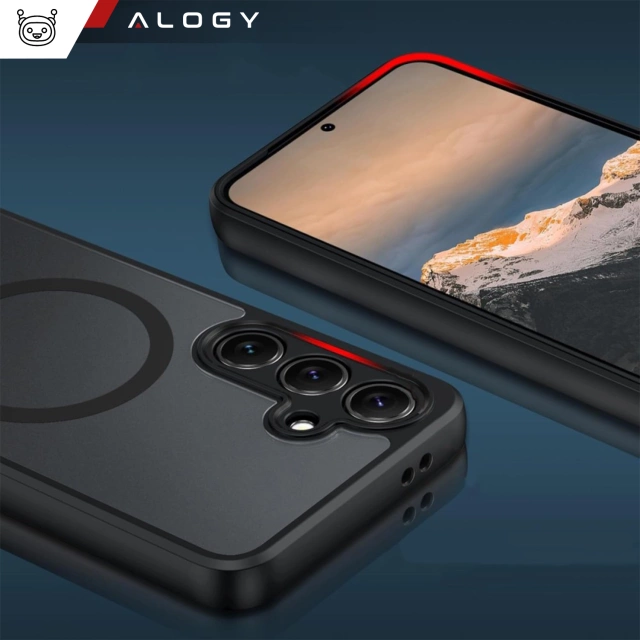 Etui do Samsung Galaxy S24 FE obudowa ochronna na telefon Alogy Matte HybridMag™️ Case do MagSafe Matowe Czarne