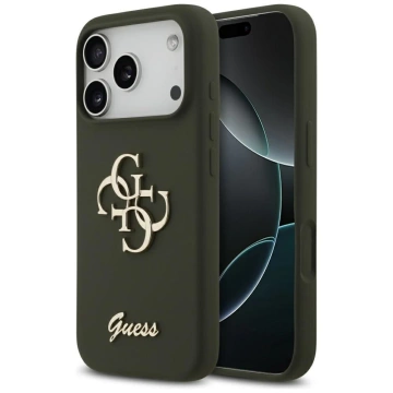 Etui Guess Silicone Big 4G Script do iPhone 17 Pro Max Khaki