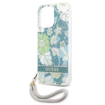 Guess GUHCP13XHFLSN iPhone 13 Pro Max 6,7" zielony/green Hardcase Flower Strap