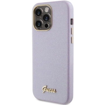 Etui Guess GUHCP15LPGMCSL für iPhone 15 Pro 6,1" liliowy/lila Hardcase Glitter Glossy Script
