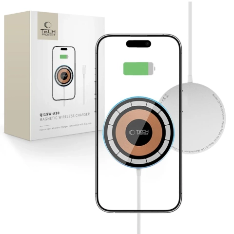Ładowarka MagSafe Tech-Protect QI15W-A30 Srebrna 15W