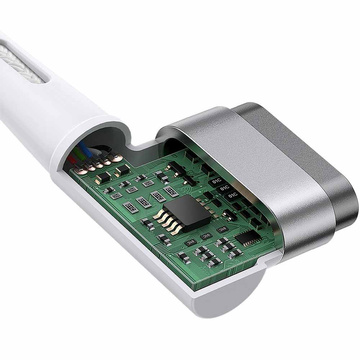 Baseus Zinc Magnetic USB-C Typ C 2 m magnetisches abgewinkeltes Kabel für MagSafe 60 W Weiß