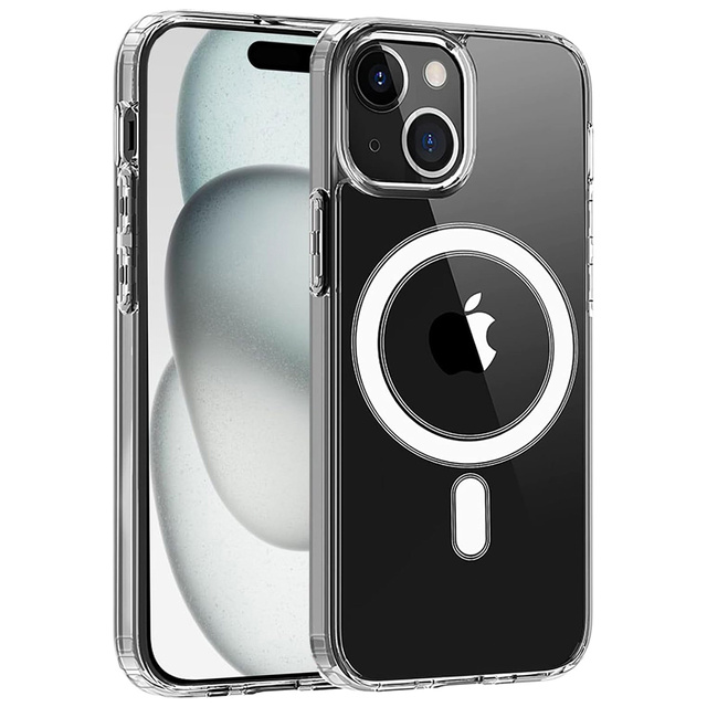 Etui do iPhone 15 Plus MagSafe obudowa Hybrid Case Cover Shock Clear Alogy Przezroczyste + Szkło