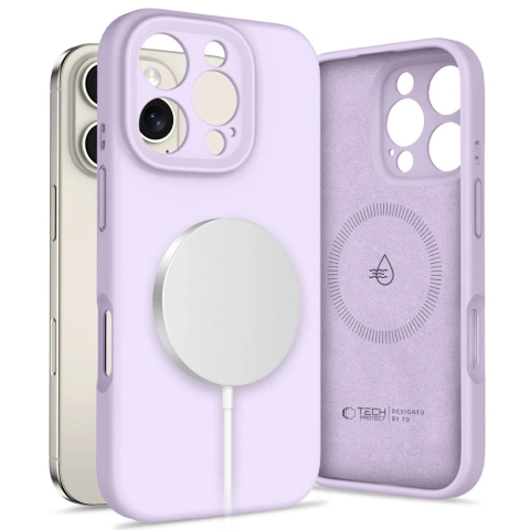 Etui Tech-Protect Flüssigsilikon MagSafe iPhone 16 Pro Max Mauve