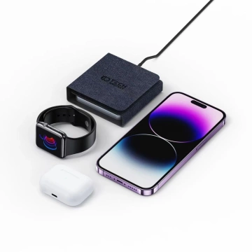 QI15W-A31 3IN1 magnetisches MagSafe kabelloses Ladegerät für iPhone, Airpods, Apple Watch Schwarz
