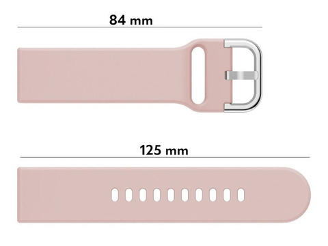 Rubber Universal Sportarmband Alogy Softband für Smartwatch 20mm Pink