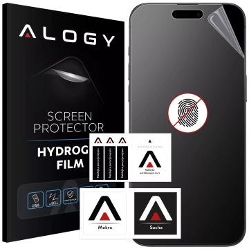 „MATTE“-Folie für Apple iPhone 16 Hydrogel Alogy HydroSkin Matte Pro™ Display für „FINGERPRINT FREE“-Hülle
