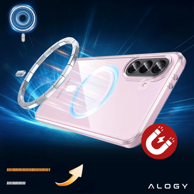 Etui do Samsung Galaxy A56 / A36 5G obudowa ochronna na telefon Alogy HybridMag™️ Case do MagSafe Przezroczyste + Szkło hartowane