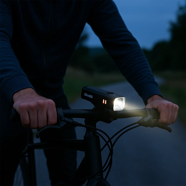 Lampka rowerowa EH 400 przód LED przednia światło roweru regulowane 400 LM 2000mah oświetlenie wodoodporna światełko na rower czarna