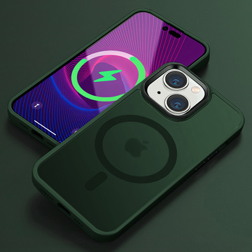 Schützendes MagMat Case für MagSafe für Apple iPhone 13 Mattgrünes Glas