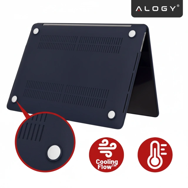 Etui do Apple Macbook Pro 16 2021-2025 (M1/M2/M3/M4) – elastyczna, matowa obudowa ochronna, lekka i odporna – Alogy AirGuard™ Granatowy