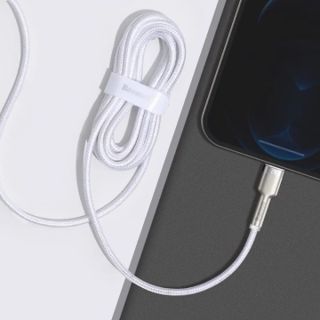 Baseus Cafule Metal Data USB-Kabel - Lightning 2,4 A 2 m weiß (CALJK-B02)