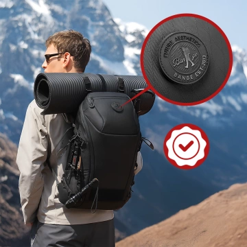 Bange wasserdichter Rucksack für 15,6-Zoll-Laptop, Stadtreisender, 45 x 30 x 16 cm, für Arbeit, Flugzeug, Herren, Damen, mit USB-Anschluss Schwarz