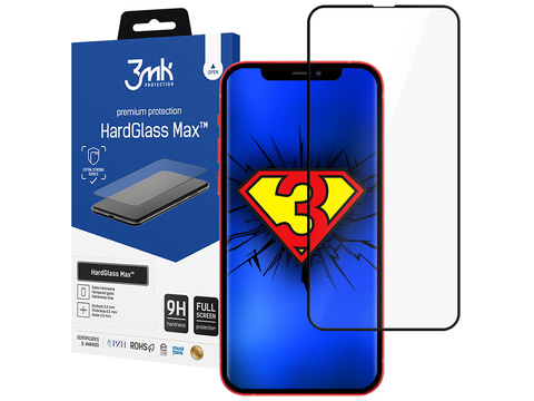 Gehärtetes Glas für den Bildschirm von 3mk HardGlass Max für Apple iPhone 13 Black