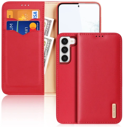 Etui ochronne Dux Ducis Hivo do Samsung Galaxy S23+ Plus pokrowiec z klapką portfel podstawka blokada RFID czerwone