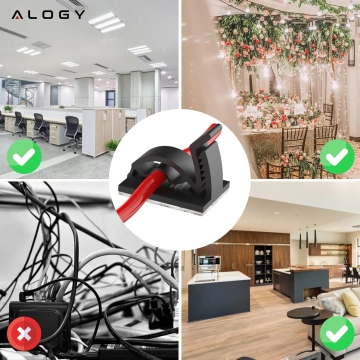 Selbstklebende Clips x100 Schreibtisch-Kabel-Organizer, Kabel-Organizer, Kabel für Tisch-Schreibtisch, 3M Alogy-Klebeband [100 Stück]