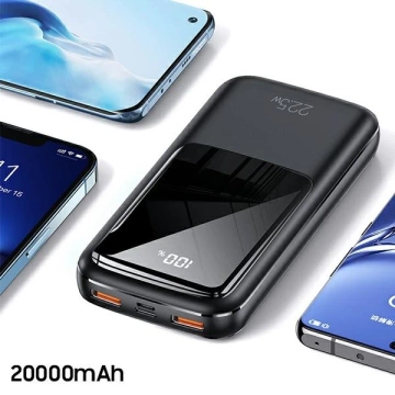 USAMS Powerbank PB58 20000mAh 22,5W Dual QC PD Fast Charge Czarny/Schwarz 20KCD17701 (US-CD177)