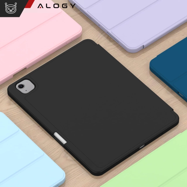 Etui ochronne z miejscem na rysik do Apple iPad Air 13" 2024/2025, iPad Pro 12.9" 2018-2022 Alogy Book Cover Case obudowa na tablet Czarne + Szkło