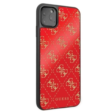 Guess GUHCN654GGPRE iPhone 11 Pro Max czerwony/red Hard Case 4G Double Layer Glitter