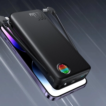 Joyroom JR-L015 20000 mAh 22,5 W Powerbank mit USB-C Lightning-Kabeln – Schwarz