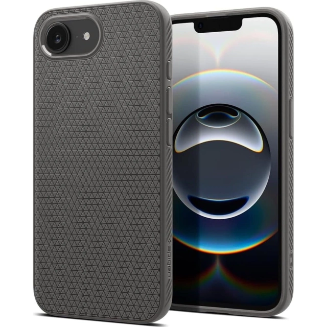 Spigen Liquid Air Hülle für iPhone 16E Marble Gray TPU mit Air Cushion