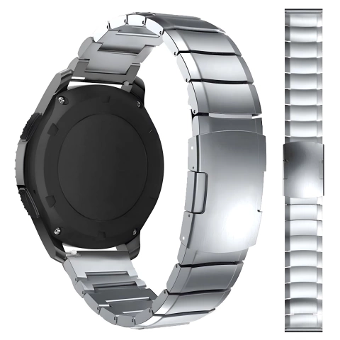 Einfaches Stahlarmband Alogieband Edelstahl für Smartwatch 20mm Silber