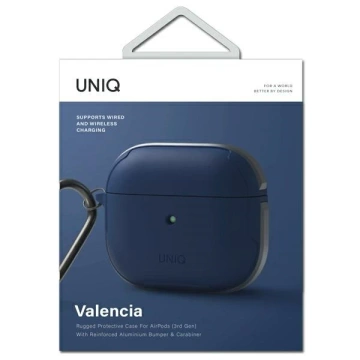 UNIQ Schutzhülle für Kopfhörer Valencia Case für Apple AirPods 3 blau/blau Antimikrobiell