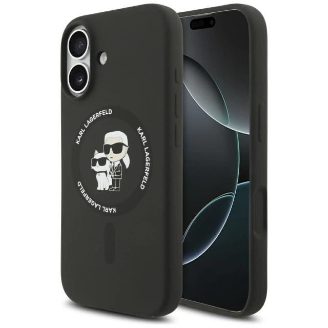 Etui Ochronne do iPhone 17 Karl Lagerfeld Silicone KC Body Ring MagSafe Czarny