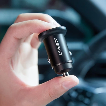 Acefast Autoladegerät 38W USB Typ C / USB, PPS, Power Delivery, Quick Charge 3.0, AFC, FCP schwarz (B1 schwarz)