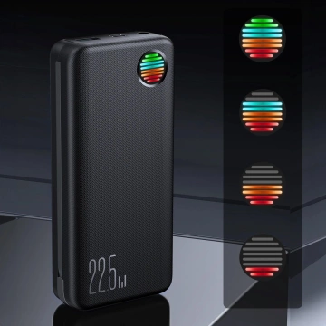 Joyroom JR-L015 20000 mAh 22,5 W Powerbank mit USB-C Lightning-Kabeln – Schwarz