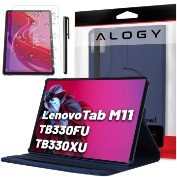 Case 360 ​​​​für Lenovo Tab M11 10,95 Zoll TB330FU / TB330XU / TB331FC Drehbares Cover Tablet Flip Cover Case Alogy Marineblau