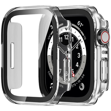 Obudowa ochronna z szkłem Alogy Protector Case 2w1 nakładka etui do Apple Watch 7/8 41mm Przezroczysta