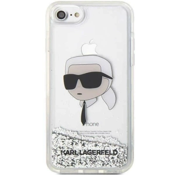 Handyschutzhülle Karl Lagerfeld KLHCI8LNKHCH für Apple iPhone 7/8/ SE 2020/2022 silber/silber Hardcase Glitter Karl Head