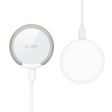 MagSafe Tech-Protect Ladegerät QI15W-A33 Weiß 15W Ständer