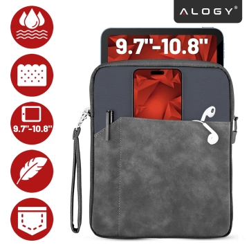 Wsuwka Torba etui ochronne pokrowiec do tabletów Alogy Sleeve Bag na tablet Apple iPad Samsung Lenovo Xiaomi 9.7" - 10.8" Szary