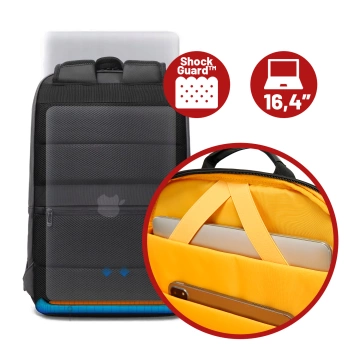 Bange wasserdichter Rucksack für 15,6-Zoll-Laptop, Stadtreisender, 45 x 30 x 16 cm, für Arbeit, Flugzeug, Herren, Damen, mit USB-Anschluss Schwarz