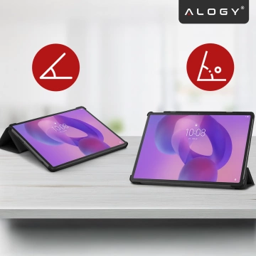 Etui do Lenovo IdeaTab Pro / Pro MT 12.7" TB-373, Ochronne z Klapką i Miejscem na Rysik, Składana Okładka Bumper, Alogy BookGuard™ – Szare