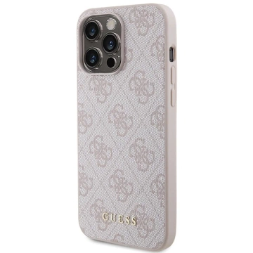 Guess GUHCP15XG4GFPI Hülle für iPhone 15 Pro Max 6,7" rosa/rosa Hartschale 4G Metall Gold Logo