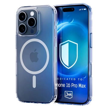 Hülle für Apple iPhone 16 Pro Max für MagSafe 3mk MagCase verstärktes Gehäuse gepanzerte transparente Rückseite