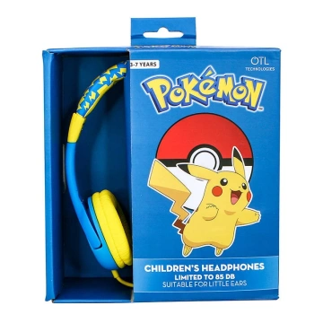 OTL Kabelgebundene Kopfhörer für Kinder Pokemon Pikachu Blau-Gelb
