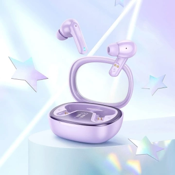 Słuchawki bezprzewodowe Bluetooth HOCO TWS EQ6 Etui ładujące Fioletowe