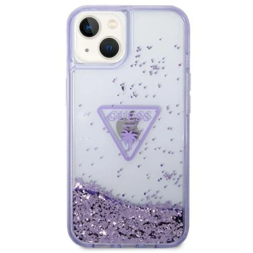 Etui Guess GUHCP14MLFCTPU für Apple iPhone 14 Plus 6,7" filial/lila Hardcase Liquid Glitter Palm Collection