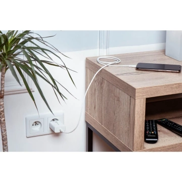 Forcell Schnellladegerät 25W PD QC 4.0 USB-C USB C auf USB C Kabel Weiß