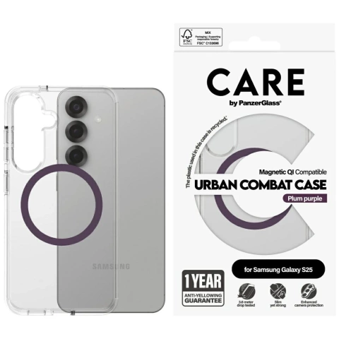 Etui do Samsung Galaxy S25 CARE von PanzerGlass Flagship Case Plum Purple