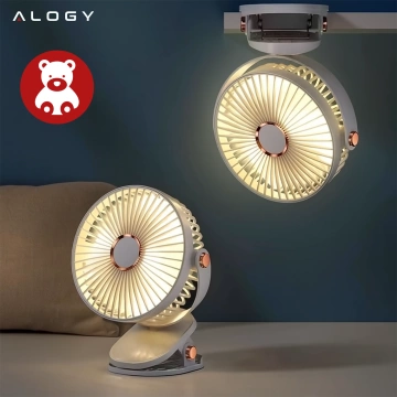 Ventilator Windmühle Windrad Tragbarer Clip Alogy Desktop Kinderwagen Schnurlos Weiß