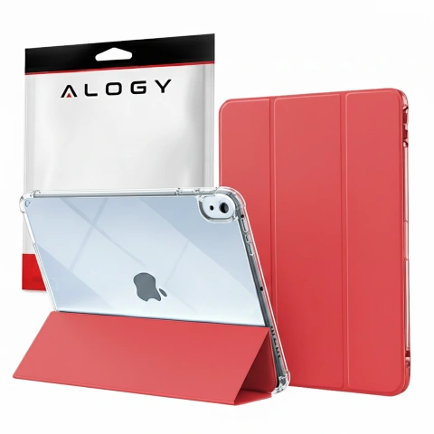 Etui do Apple iPad 11gen. 11" 2025 / 10gen. 10.9" 2022 – hybrydowa ochrona z miejscem na rysik, składana okładka z funkcją podstawki, precyzyjne dopasowanie – Alogy HybridBook™ Case Czerwone